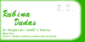 rubina dudas business card